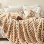NEWCOSPLAY Fleece Ribbed Cozy Queen Blanket - Image 3