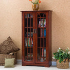 SEI Furniture - Window Pane Media Cabinet - Cherry - Transitional Design - Image 7