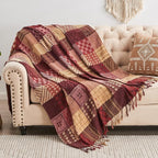 Boho Throw Blanket, Patchwork Large Blankets by Unknown