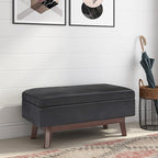 SIMPLIHOME Owen Small Rectangular Storage Ottoman - Image 2