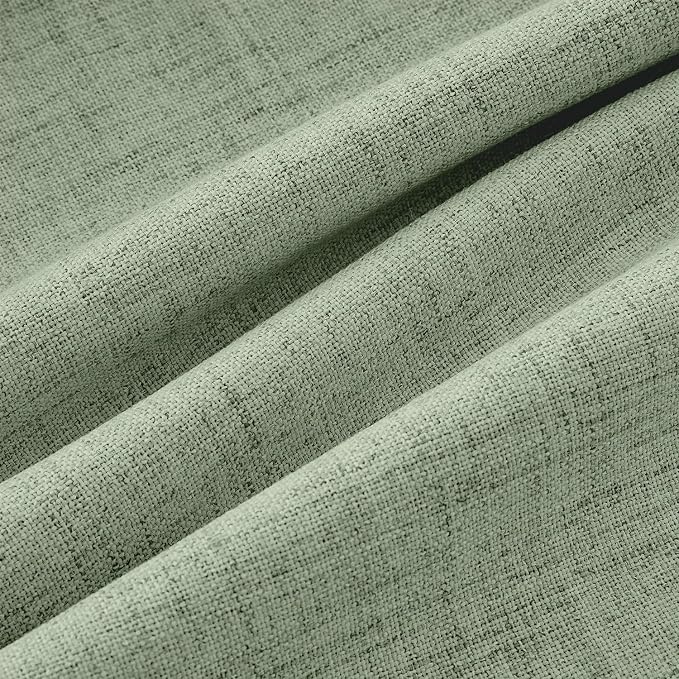 MIULEE 100% Blackout Linen Curtains 42 x 63 Inch Sage Green 2 Panels | Thermal - Image 9