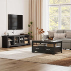 LINSY HOME TV Stand for 75 Inch TV, Modern Farmhouse Entertainment Center - Image 9