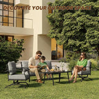 ALAULM 4 Piece Patio Furniture Set, Outdoor Metal Patio Furniture - Image 7