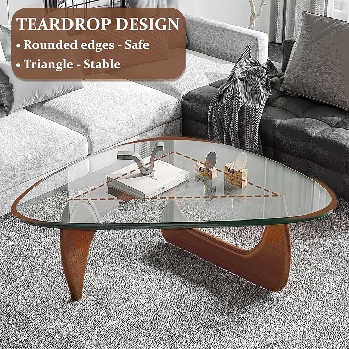 Modern Glass Coffee Table, 35.8" Small Center Table, Mid Century Tea Tables - Image 6