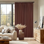 Maroon Blackout Pinch Pleated Linen Curtains 105 Inches Long | Thermal Insulted by Twodrapes