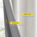 NICETOWN 100% Black Out Curtains 84 inch Long 2 Panels, Linen Blend Thermal - Image 5
