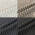 Set of 4 Grey White Taupe Decorative Throw Pillow Covers 18x18 Inch Corduroy - Image 3