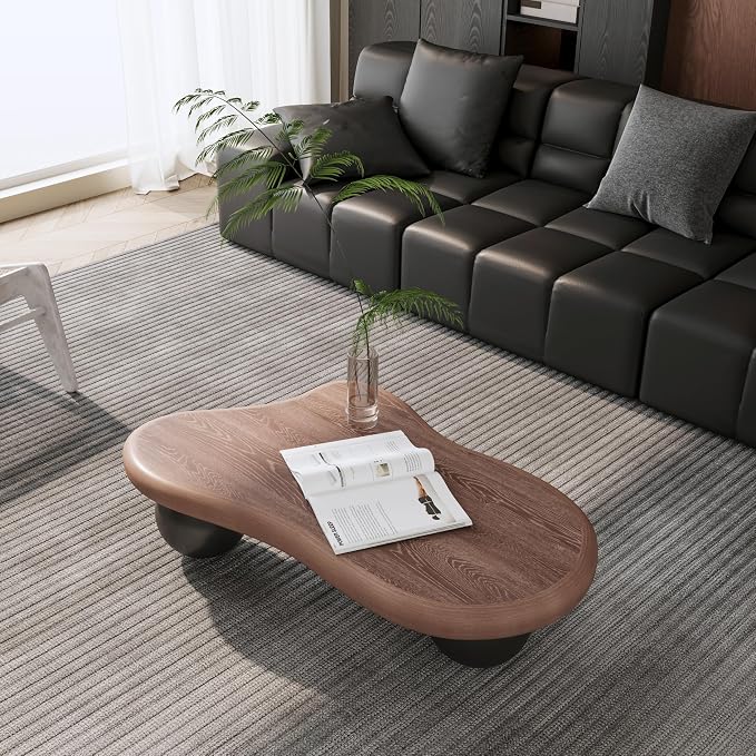 40” Cloud Coffee Table with 3 Ball Legs, Modern Irregular Center Table - Image 5
