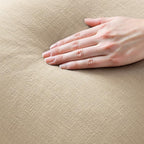 MIULEE Boho Linen Fringe Decorative Throw Pillow Covers Beige 16x16 | Set of 2 - Image 2