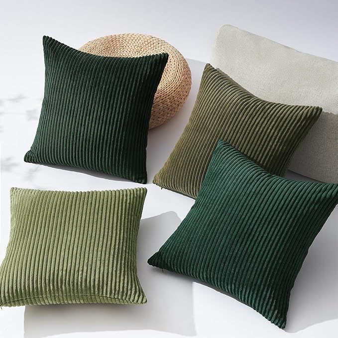 Topfinel Christmas Decorative Throw Pillow Covers Green Series, Winter Fluffy - Image 6