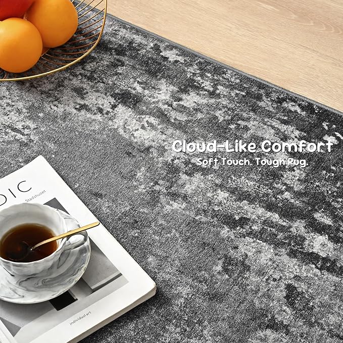 3x12 Black Rug Runners for Hallways Kitchen Runner Rug Non Slip Washable Black - Image 6