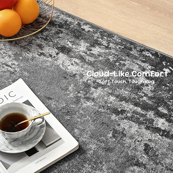2x8 Black Rug Runners for Hallways Kitchen Runner Rug Non Slip Washable Black - Image 6