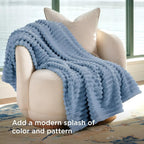 Bedsure Soft Twin Blanket for Bed Decor Gifts Blue 60"x80" | Birthday Gifts for - Image 3
