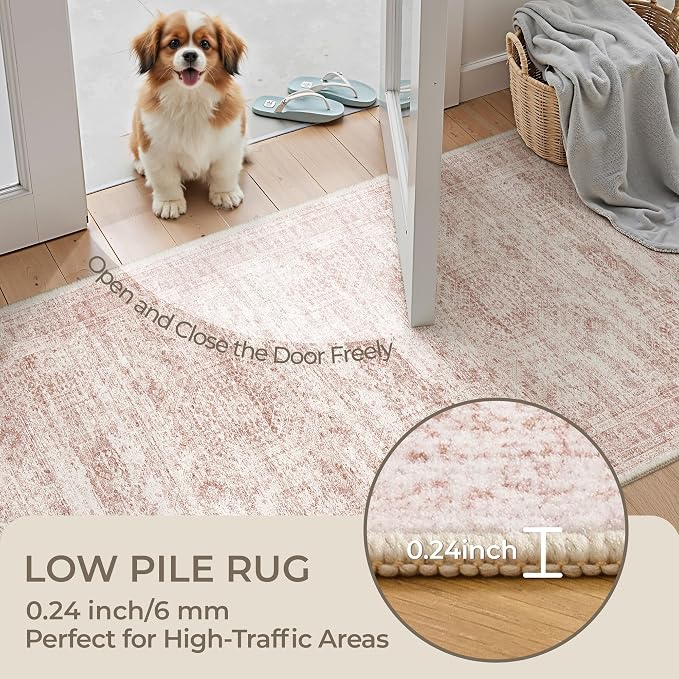 2x6 Runner Rug Non Slip, Washable Hallway Runner Rug, Nursery Room, Soft Runner - Image 6