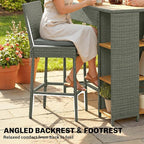 Outsunny 5 Piece Outdoor Bar Set, Wicker Outdoor High Top Table and Chairs - Image 8