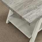 Roundhill Furniture Athens Contemporary Two-Tone Wood Shelf Side Table - Image 4