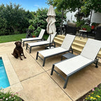 PURPLE LEAF Outdoor Patio Chaise Lounge Set of 2 Aluminum Lounge Chair by PURPLELEAF