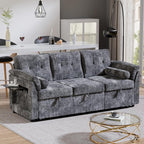 Convertible Sleeper Sofa Bed, 63 Inch Chenille Pull Out Couch - Image 11