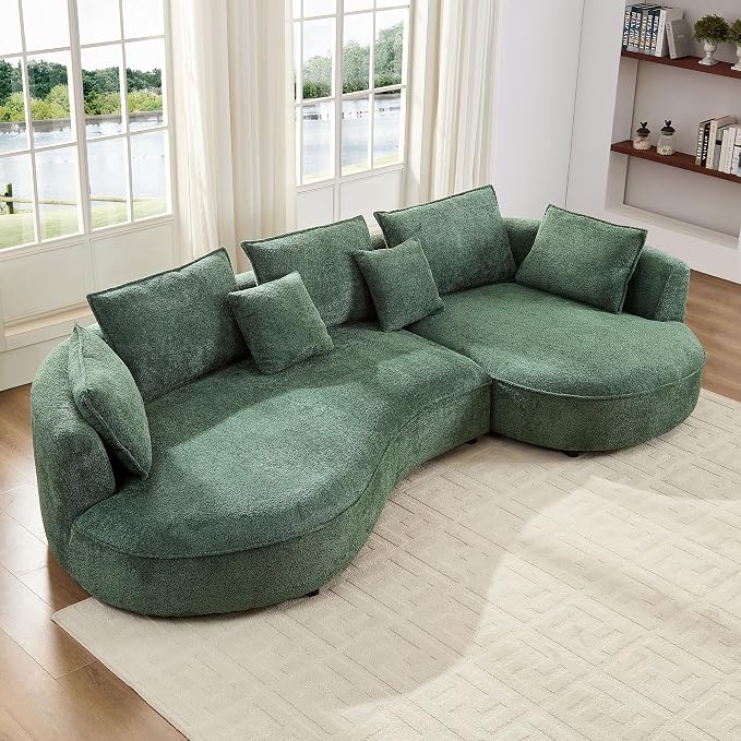 124.8'' Curved Sofa Couch with Chaise Lounge by JJKFurniture-kevinplus
