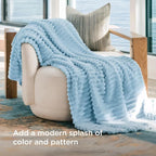 Bedsure Soft Light Blue Throw Blanket - Image 3