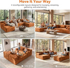 MONVANE 141" U Shaped Cloud Sectional Couch - Image 4