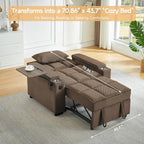Auvsoce 3-in-1 Folding Convertible Sofa Bed Set of 2, Sleep Couch - Image 4