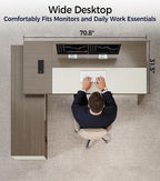 79" L-Shaped Executive Desk - Image 5