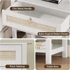 Xixini Nightstand wih 2 Drawers & Open Shelf, Small Mid Century Modern Night - Image 5