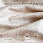 ANARACHON Leather Look Loveseat Recliner Cover, 6-Pieces Stretch Dual Recliner - Image 5