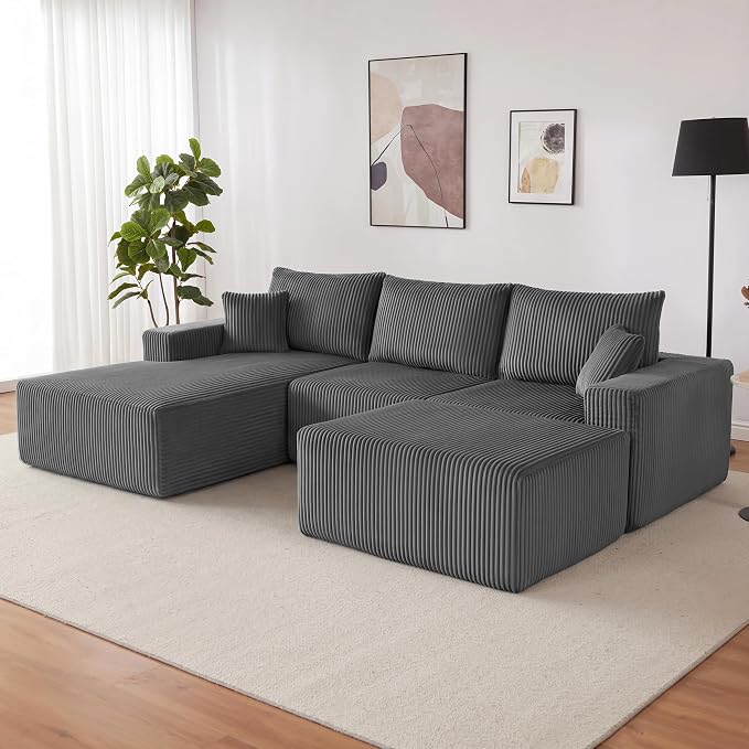 Weture 108” Modular Sectional Couches, Modern Modular U-Shape Sofa by Weture