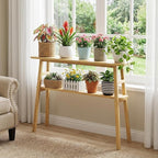 39.4" Solid Bamboo Entryway Console Table, Sofa Table Behind Couch, Narrow - Image 8
