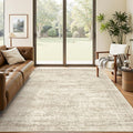 Soalmost 5x7 Area Rugs Beige Low Pile Washable Trendy Faded Style Rug | Vintage by Soalmost