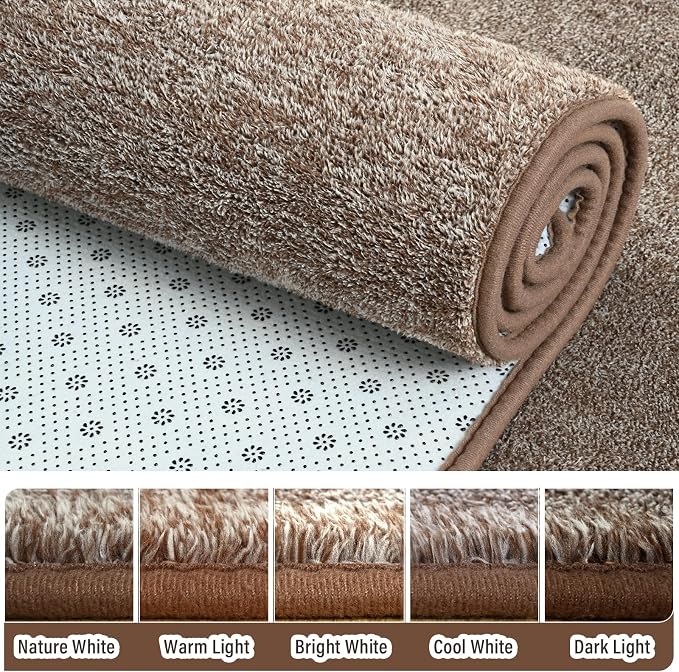 2x6 Runner Rug for Hallway, Long Runner Rugs Non Slip, Matte Brown | Soft - Image 4