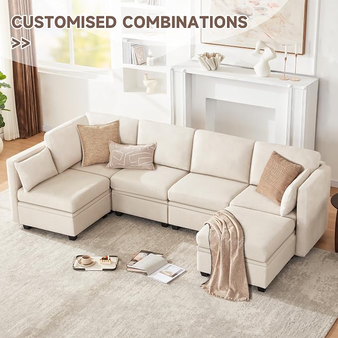Weture Modular Sectional Sleeper Sofa, Sectional Couch Reversible Sleeper Sofa - Image 4