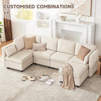 Weture Modular Sectional Sleeper Sofa, Sectional Couch Reversible Sleeper Sofa - Image 4