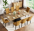 Henf 63"-79" Dining Table Set for 8, 9 Pieces Extendable Dining Table and 8 by Henf