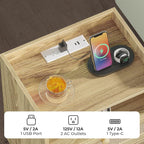 SUPERJARE 2 Drawer Night Stand - Image 4