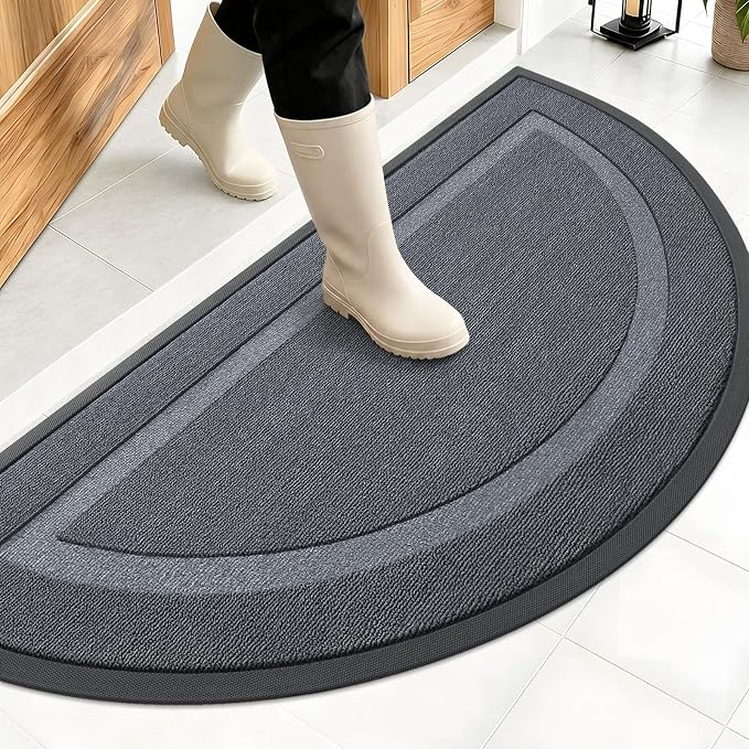 OLANLY Half Circle Front Door Mat Outside 47x23 All-Season Rubber Doormat | by OLANLY