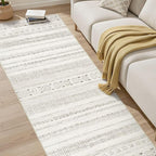 cotiled Hallway 3x10 Runner Rugs Washable Boho Rug Brown Cream | Solve Modern - Image 7