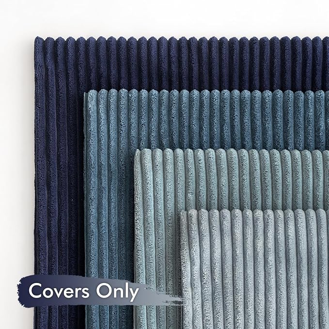 MIULEE Soft Corduroy Decorative Throw Pillow Covers Blue Navy Series 16x16 | - Image 6