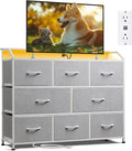 WLIVE Dresser TV Stand with Power Outlets, Led Dresser by WLIVE