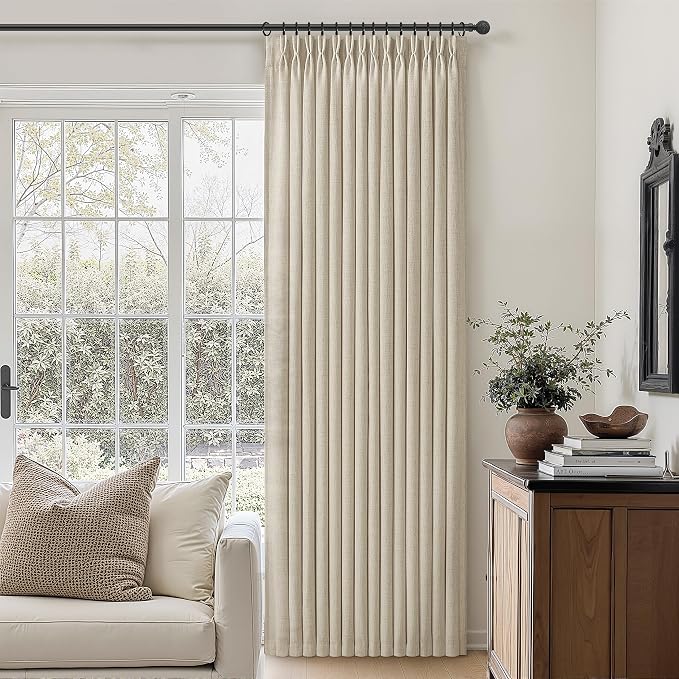 Custom Warm Beige Pinch Pleat Light Filtering Curtains 88 Inches Long - Image 7