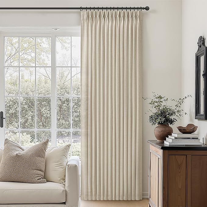 Extra Wide Linen Sheer Curtains 90 Inches Long 2 Panels Set - Image 6