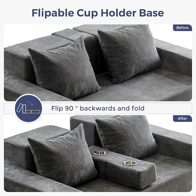 MAXYOYO Loveseat Sofa Bed, 4 in 1 Convertible Boneless Couch Folding Recliner - Image 4