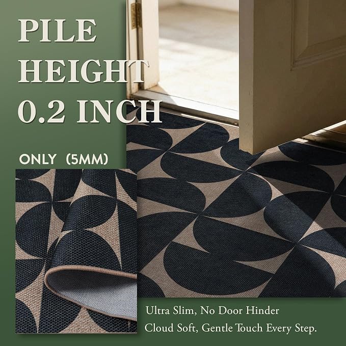 Lahome Semi Circle Easy Jute Kitchen Runner Rug, 2x6 Non Slip Runner Rug | - Image 5