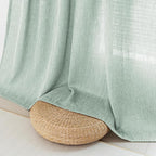MYSKY HOME Semi Sheer Curtains for Bedroom, Kitchen Curtain Panels Cotton - Image 5