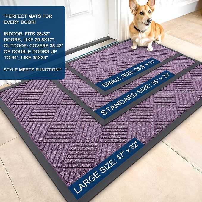 OLANLY Front Door Mat Outside Entrance 35x23, Waterproof Heavy-Duty Doormat | - Image 2