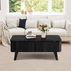 Fluted Lift Top Coffee Table, 3 in 1 Convertible Coffee Tables Converts to - Image 8
