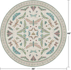 Cream Round Rugs 4ft for Living Room - Image 2
