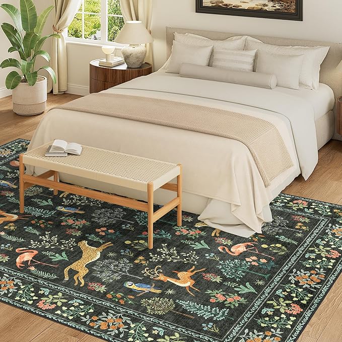 DUKINO 5x7 Area Rugs, Washable Animal Rug - Image 4